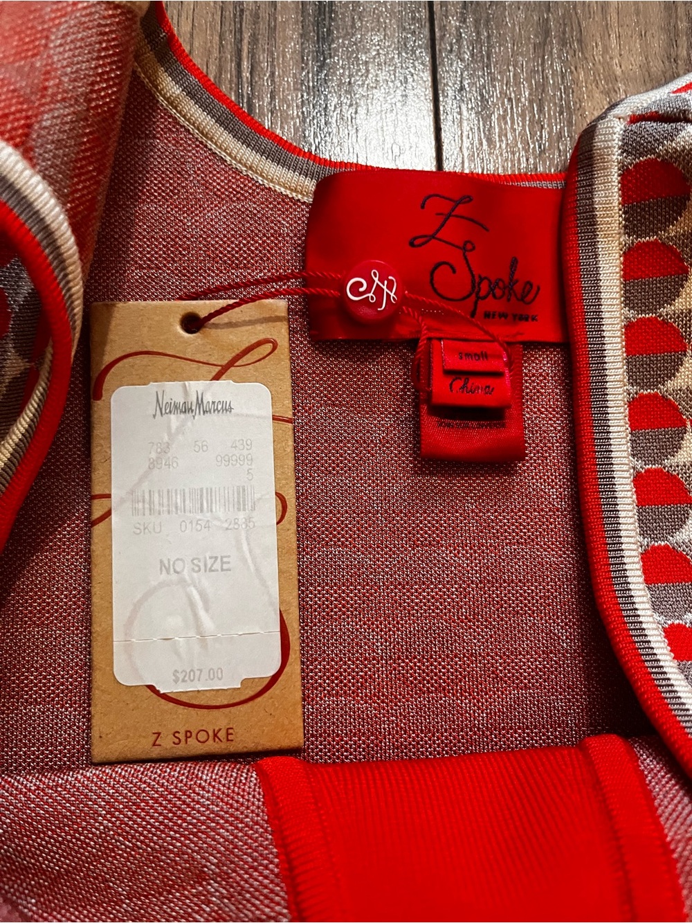 Z Spoke by Zac Posen Red Combo Knit Sleeveless Bodycon Dress S - Picture 9 of 15
